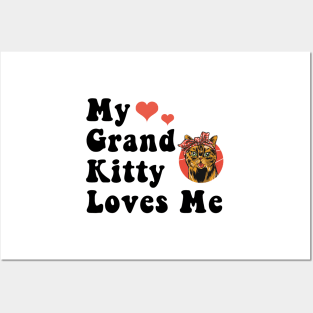 My Grand Kitty Loves Me Grandma of Cats Social Distancing Animal Pet Lover gifts Posters and Art